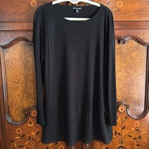 Eileen Fisher Black Silk With Sheer Hem Women's Top Size Medium